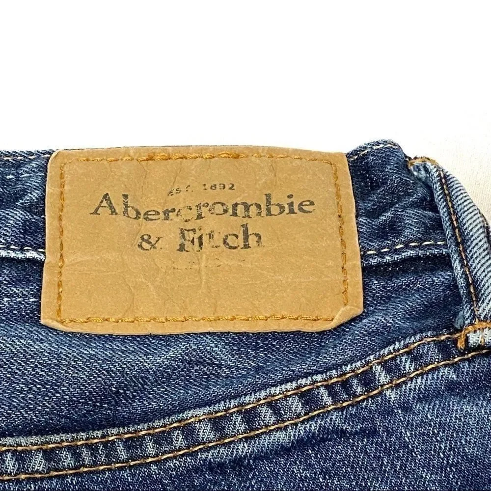 Abercrombie & Fitch button fly slim straight distressed jeans 30 X 30